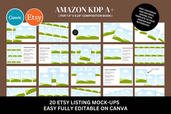 20 Amazon KDP A+ Canva Mockup Bundle: Elevate Your Book Listings