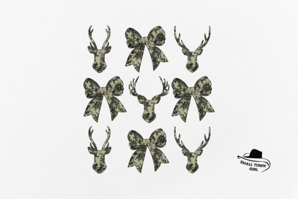 Deer Hunt Camo Coquette Bow Png: Versatile Design Asset