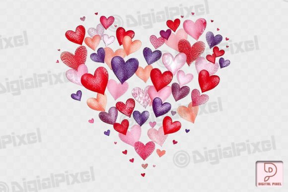 Elevate Your Designs with Watercolor Valentine Heart Shape