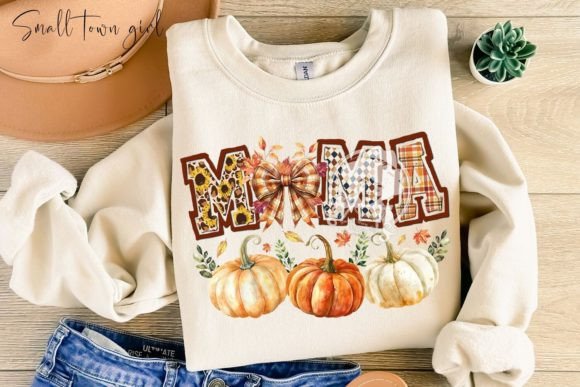 Fall Mama Bow Pumpkin Sublimation PNG: A Design Asset