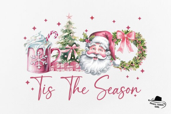 Festive Design with a Modern Twist: Pink Christmas Santa