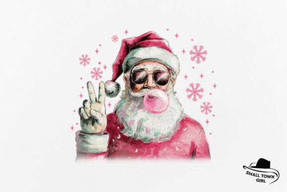 Funny Retro Pink Santa Bubble Sunglasses: A Playful Design Asset