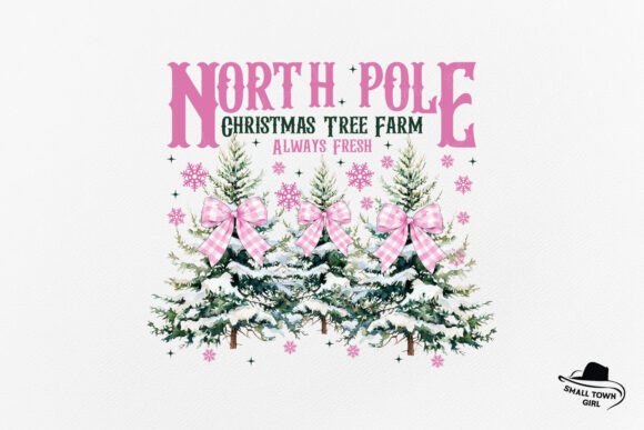 North Pole Pink Christmas Coquette Bow: A Festive Design Asset