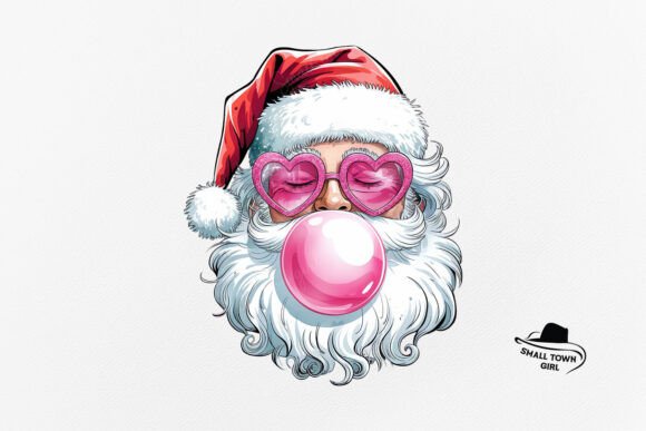Pink Christmas Santa Claus Sunglasses: A Design Asset for Festive Branding
