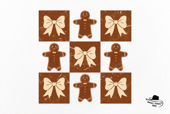 Retro Checkered Gingerbread Man Coquette Design
