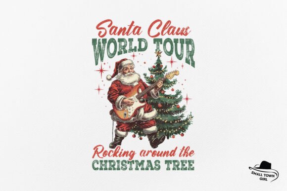 Retro Santa World Tour Christmas Tree: A Design Asset
