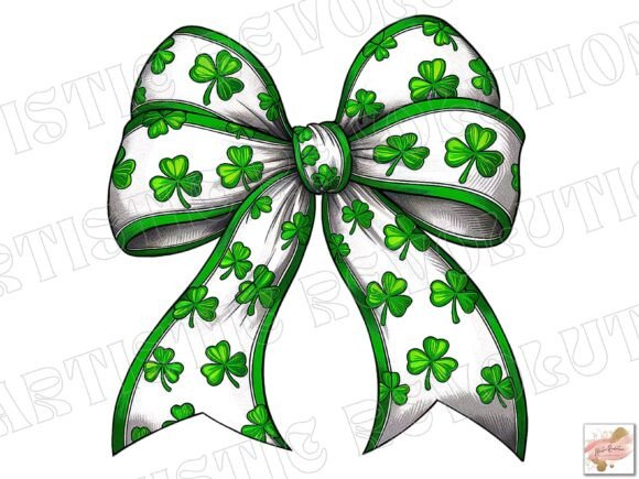 St Patrick's Day PNG Retro Coquette Bow