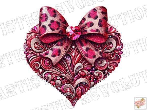 Valentine PNG Glitter Pink Bow Heart: Elevate Your Designs