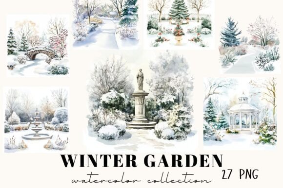 Winter Garden & Snowy Scenery: Elevate Your Holiday Designs